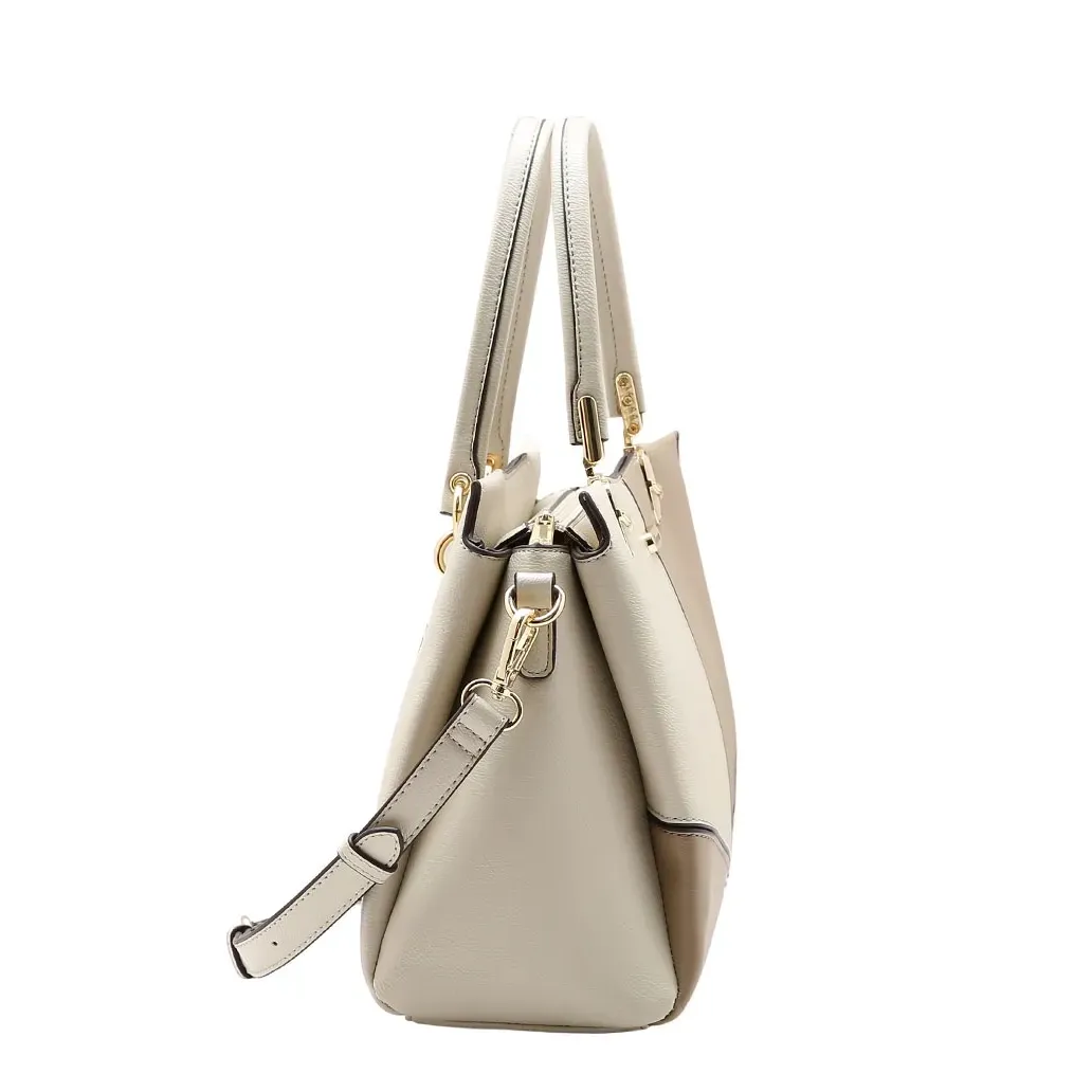 Bolsa Chenson Patchwork Clássico off white vista lateral direita com alça removível